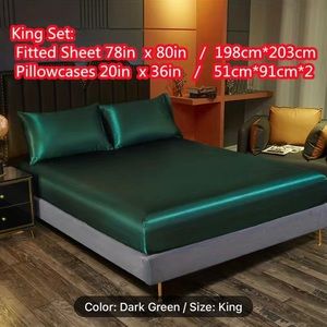 Brand New King Size Silky Satin Sheets- Green